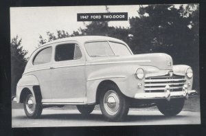 1948 FORD 2 DOOR SEDAN STORM LAKE IOWA PETERSON MOTORS ADVERTISING POSTCARD