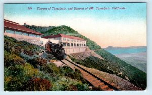 MT TAMALPAIS, CA California RAILROAD TRAIN & TAVERN c1910s Marin County Postcard