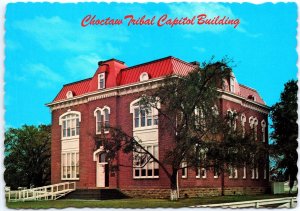 VINTAGE POSTCARD CONTINENTAL SIZE CHOCTAW TRIBAL CAPITOL BUILDING OKLAHOMA