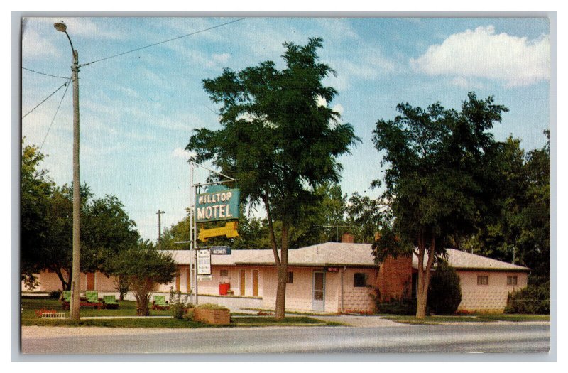 Postcard SD Hilltop Motel Spearfish South Dakota Signs