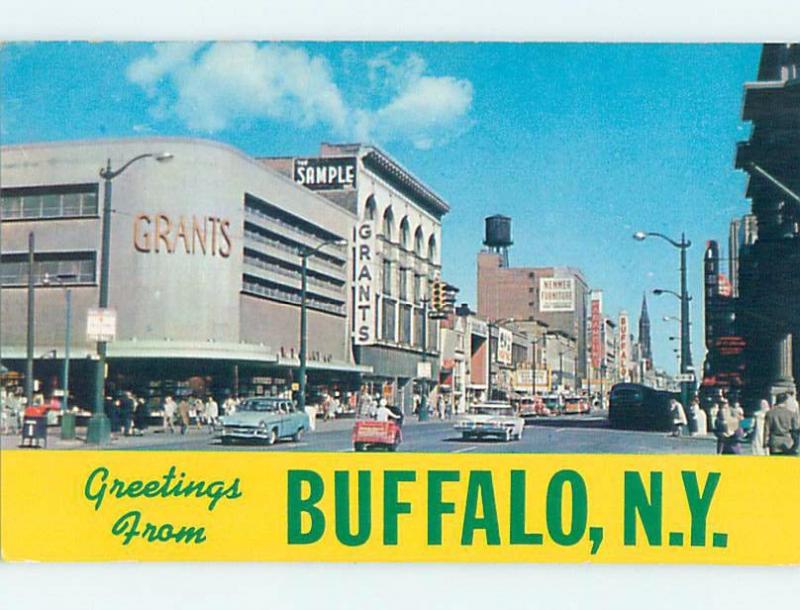 Pre-1980 GRANTS STORE & SHOPS ALONG STREET Buffalo New York NY F1054