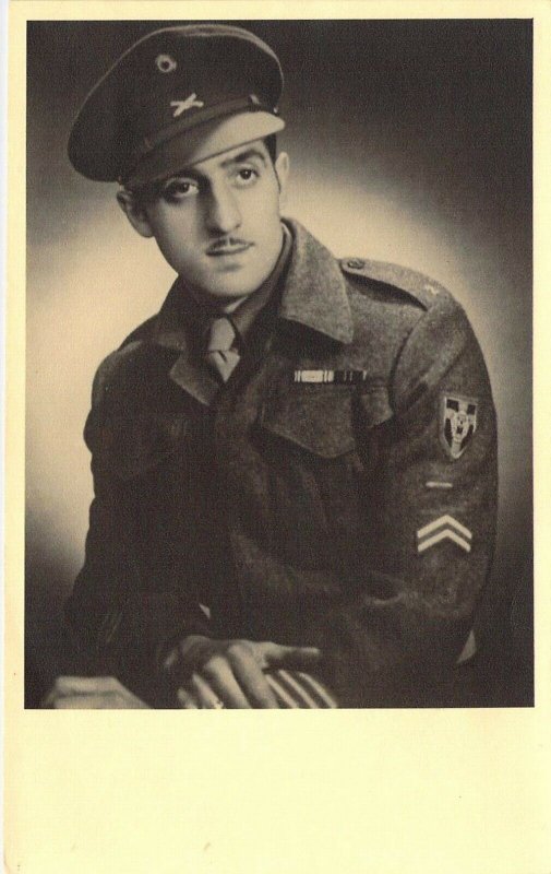 WW2 Era, Real Photo, Handsome Soldier in Uniform,  Old Postcard