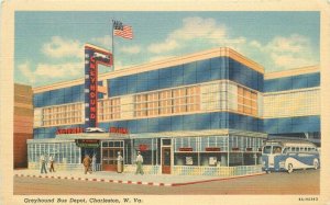 Charleston West Virginia Greyhound Bus Depot Spencer Teich Postcard 21-5168