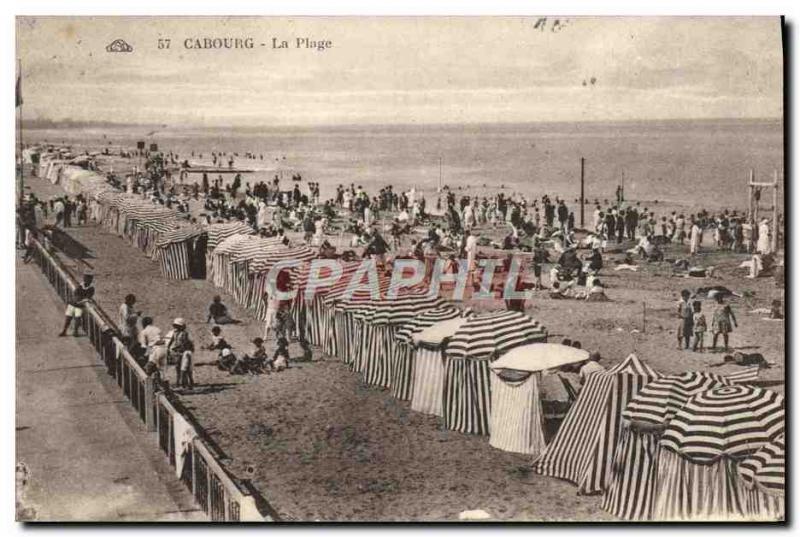 Old Postcard Cabourg The Beach