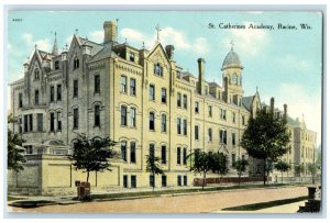 1910 Exterior St Catherines Academy Building Racine Wisconsin Vintage Postcard 