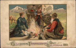 Thanksgiving Gold Seekers Pioneers c1910 Winsch Postcard