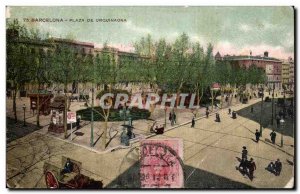 Old Postcard Spain Spain Espana Barcelona of plaz Urquinaona