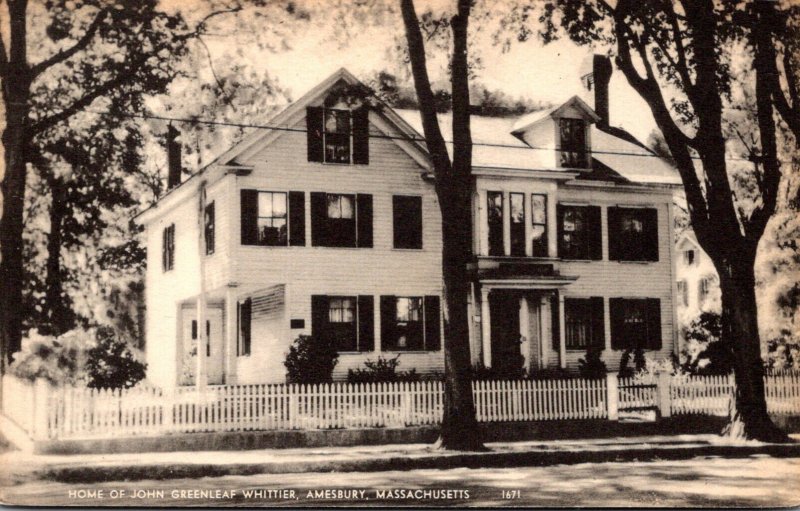 Massachusetts Amesbury Home Of John Greenleaf Whittier 1939