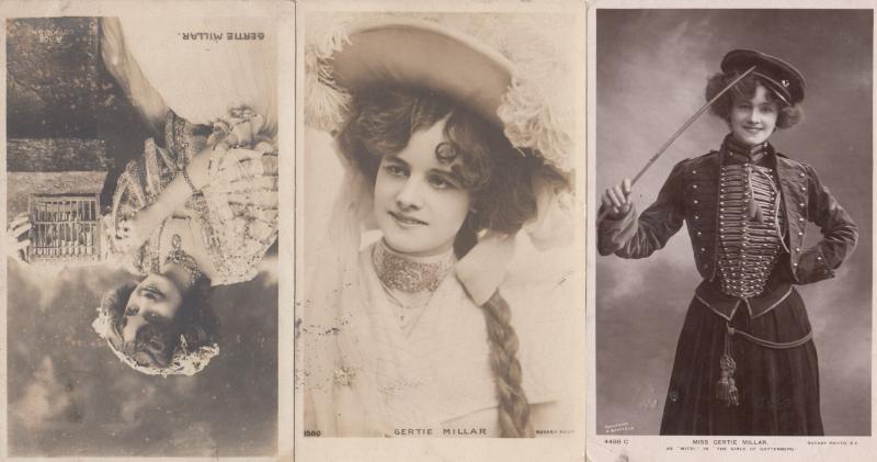 Gertie Millar 3x Old & RPC Postcard s