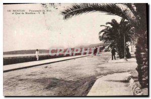 Old Postcard Menton Promenade du Midi Wharf Montleon