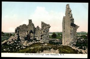 Ruins of Fort Ticonderoga. Lake Champlain, New York. Undivided back