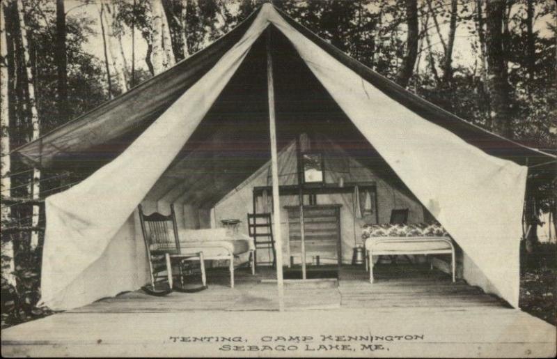 Sebago Lake Me Tent At Camp Kennington C1910 Postcard Hippostcard