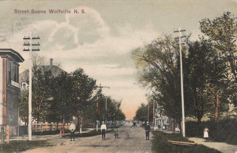 Street Scene at Wolfville NS, Nova Scotia, Canada - pm 1907 - DB