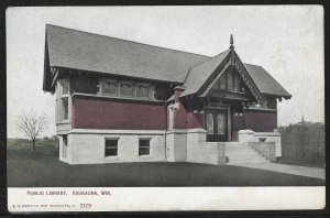 Public Library, Kaukauna, Wisconsin, 1911 Postcard, Unused