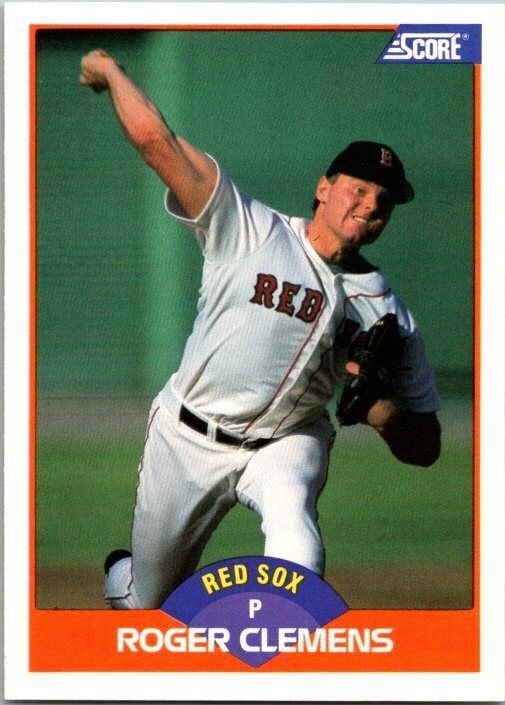 1989 Score Baseball Card Roger Clemens Boston Red Sox sk29818