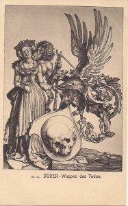 FANTASY, German, Duerer, Skull, Knight, Coat of Arms of Death, Art, 1920's