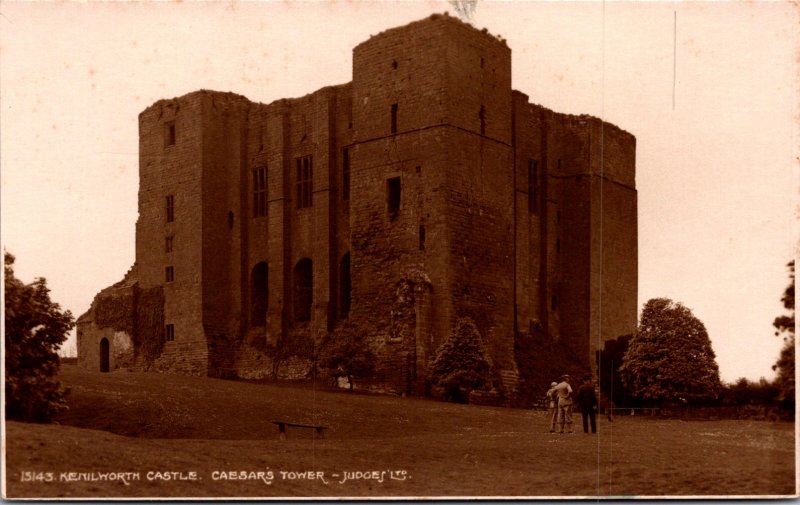 Caesars Tower Kenilworth Castle England UK vintage postcard