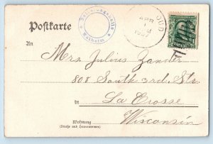 Bavaria Germany Postcard Part on the Danube Hall Near Kelheim 1907 Posted