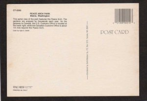 WA Peace Arch Park US Customs Office Blaine Washington State Postcard