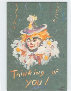 Postcard Thinking of You! with Clown Painting/Art Print