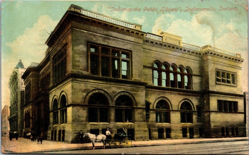Postcard Indianapolis Public Library in Indianapolis, Indiana~132180