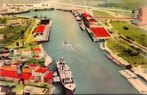 Texas Houston Aerial View Of The Port 1949