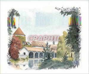 Postcard Modern Chablis (Yonne) The Laundromat City Church of St. Martin