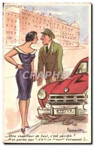 Old Postcard Being a taxi driver c & # 39est painful m & # 39en not speak c &...