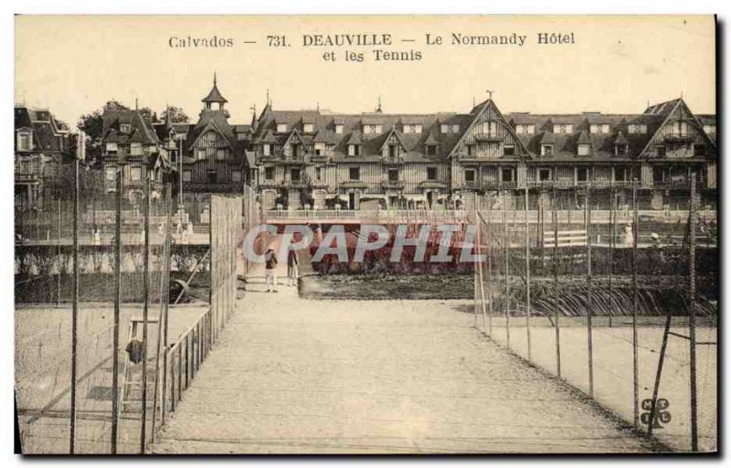 Old Postcard Deauville sur Mer Normandy Hotel and Tennis