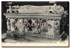 Postcard Old Death Pontoise Saint Martin Church Tomb of Saint Gauthier