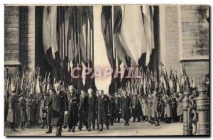 Old Postcard Honoring the President and members of the Government in solda ti...