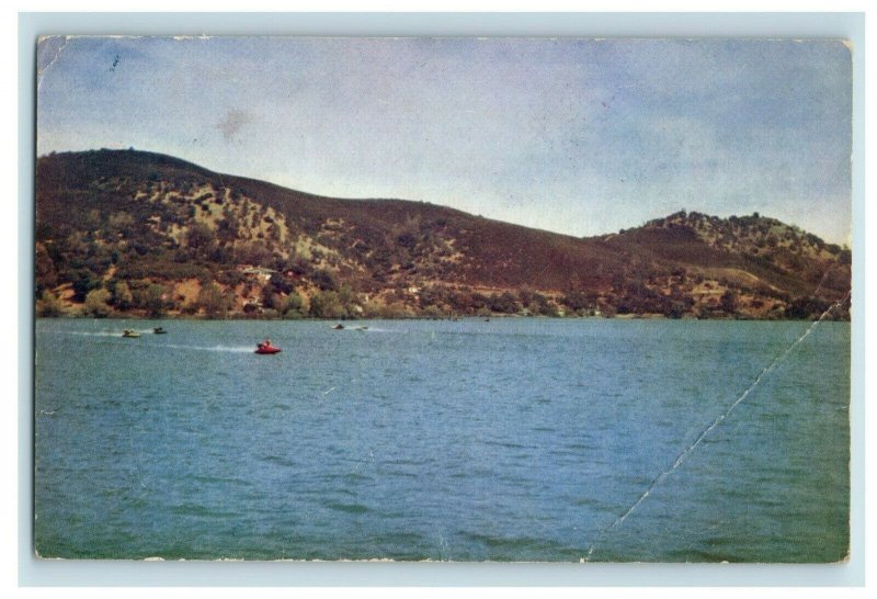 Vintage Boat Racing Clear Lake, CA Postcard F84 