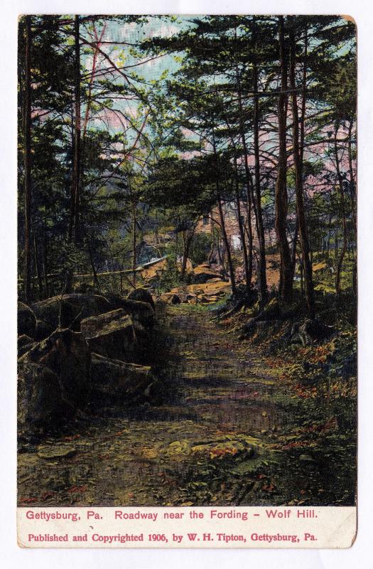 Gettysburg PA 1906 Roadway Near the Fording Wolf Hill Tipton Civil War Postcard