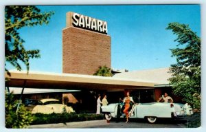 LAS VEGAS, Nevada NV ~ HOTEL SAHARA 1950s Convertible Roadside Sexy  Postcard