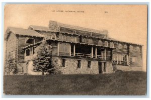 c1910 Exterior View Sky Lodge Building Jackman Maine ME Antique Vintage Postcard