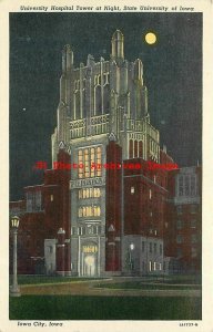 3 Linen Postcards, Iowa City, Various University Hospital Scenes