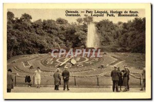 Old Postcard Ostend Leopold Park Clock Flurs