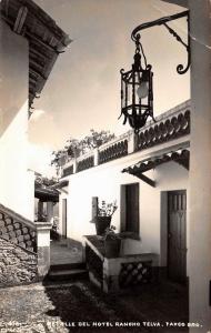 Taxco Mexico 1940s RPPC Real photo Postcard Detalle del Hotel Rancho Telva