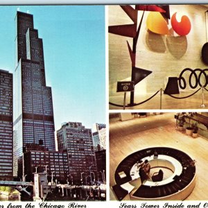 c1970s Chicago IL Sears Tower Interior Wacker Drive Franklin St Lobby Art PC M12