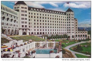 Chateau Lake Louise and Swimming Pool Banff National Park Canada