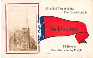 North Lawrence New York RC Church Greetings Real Photo Add on PC AA56486