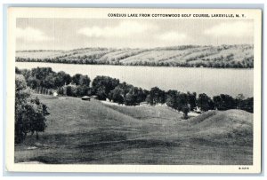 Lakeville New York NY Postcard Conesus Lake Cottonwood Golf Course c1940 Vintage