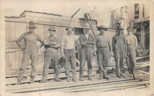 RPPC MEN AT WORK OREGON OCCUPATION COLUMBIA CABLE TELEGRAPH REAL PHOTO POSTCARD