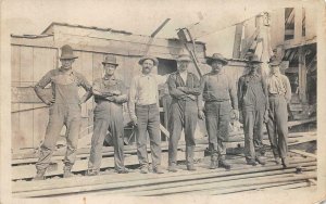 RPPC MEN AT WORK OREGON OCCUPATION COLUMBIA CABLE TELEGRAPH REAL PHOTO POSTCARD