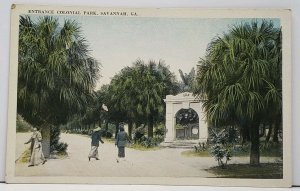 Savannah Georgia Entrance to Colonial Park Postcard H1