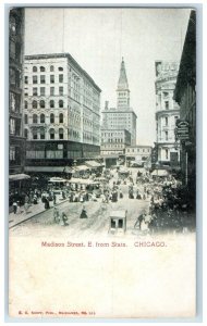 c1905 Madison Street E From State Chicago Illinois IL Antique Postcard