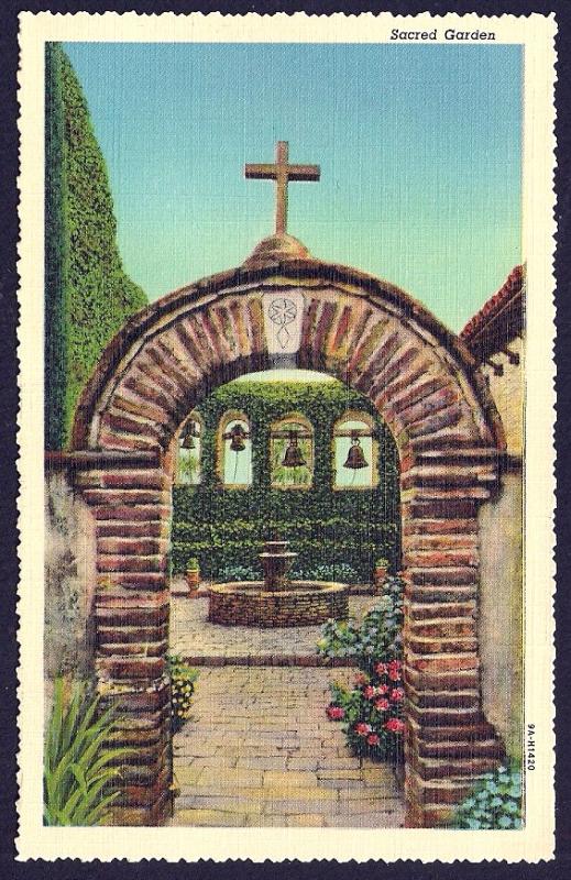 Sacred Garden San Juan Capistrano California unused c1939