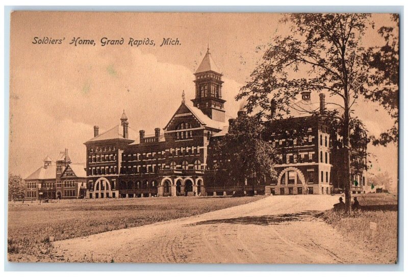 1909 Soldier's Home Grand Rapids Michigan MI Antique Posted Postcard