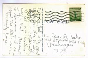 Sanford, North Carolina to Waukegan, Illinois 1940 used linen PC, Mountain Cabin