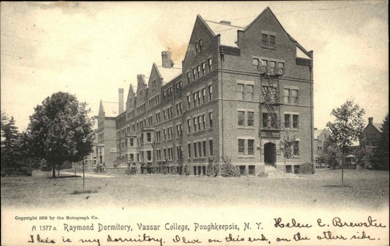 Poughkeepsie New York NY Vassar College Raymond Dorm c1910 Vintage ...